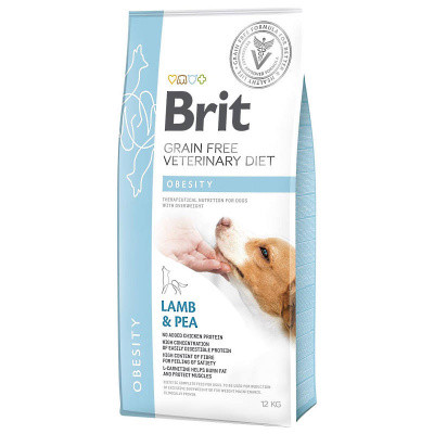 Сухий корм Brit GF VetDiet (Бріт ВетДієт) Dog Obesity для собак при надмірній вазі з ягням, індичкою та горохом 12 кг