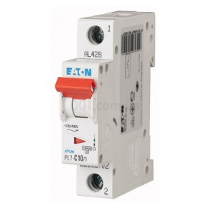 Автоматичний вимикач PL7-D10 / 1 1P 10 А х-ка D, Eaton (Moeller)
