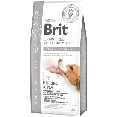 Сухий корм Brit GF VetDiet (Бріт ВетДієт) Dog Mobility для здоров'я суглобів у собак з оселедцем лососем горохом та гречкою 12 кг