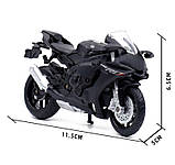 Модель мотоцикла Yamaha YZF-R1 масштаб: 1:18. Іграшковий мотоцикл Ямаха Р1 чорний, фото 6