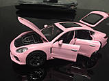 Модель автомобіля Porsche Panamera масштаб: 1:32. Іграшкова машина Порш Панамера рожевого кольору, фото 4