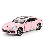 Модель автомобіля Porsche Panamera масштаб: 1:32. Іграшкова машина Порш Панамера рожевого кольору, фото 5