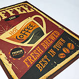 Ретро плакат Coffee Shop RESTEQ із щільного крафтового паперу 50.5x35cm. Постер Кофі Шоп, фото 7