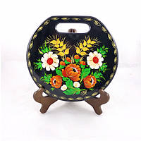 Дошка обробна середня овальна з дерева з малюнком