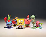 Набір фігурок Губка Боб RESTEQ. Фігурки Спанч Боб Сквер Пентс 6 шт. Ігрові фігурки Sponge Bob Square Pants, фото 4