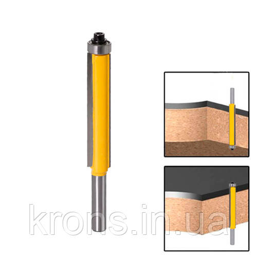 Фреза кромочна пряма з підшипником 76.2мм, хвостовик 8мм для ручного фрезера, фото 1