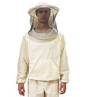 Куртка бджоляра біла бязева з маскою