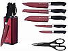 Набір Ножів з підставкою Edenberg EB-11027 7 предметів 5 Ножів і Ножіці | Ножі кухонні універсальний набір, фото 2