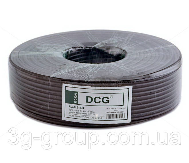 Коаксіальний Кабель телевізійний DCG RG-6 Black 75 Ом