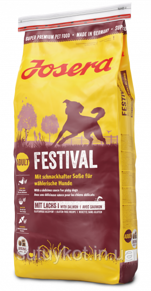 JOSERA Festival Йозера Фестівал сухий корм для вибагливих собак з лососем, 15 кг