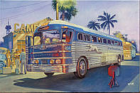 GMC PD3701 Silverside Bus "Greyhound Lines". Сборная модель автобуса в масштабе 1/35. RODEN 816