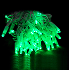 Вулична світлодіодна гірлянда нитка (String) 10 м IP44, 100 LED зелений, Flash мерехтіння, білий дріт, фото 4