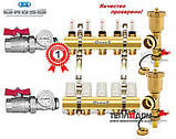 Колектор для теплої підлоги Gross 1"x3/4x12 в зборі без насоса, фото 2