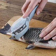 Рибочистка ручна Fish Scale Scraper з контейнером для луски, фото 3