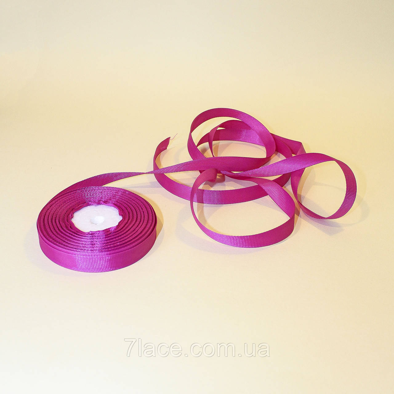 Репсова стрічка 1,2 см/колір темно-малиновий/ширина 1,2 см/бобіна 23 м, фото 1