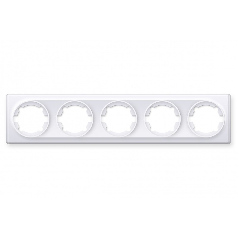 Рамка для розеток, перемикачів на 5 приладів, колір білий OneKeyElectro (серія Florence) арт.1Е52501300
