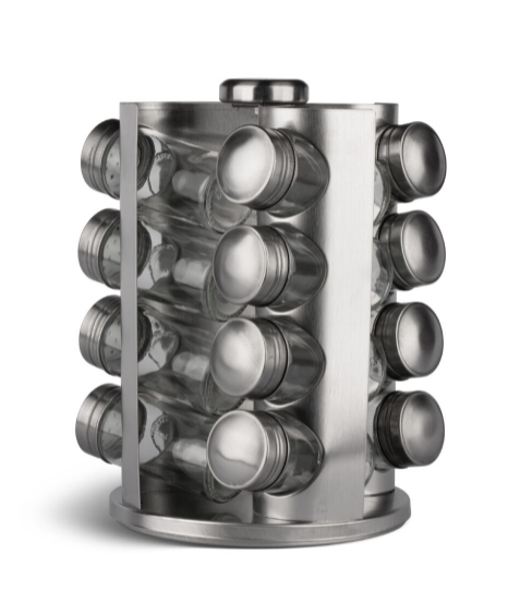 Набір для спецій Edenberg EB-4022 17в1 скляний обертається підставкою з нержавіючої сталі, фото 1