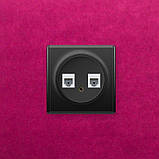 Розетка подвійна комп'ютерна RJ45 кат.5e, OneKeyElectro чорна, фото 2