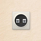 Розетка подвійна комп'ютерна RJ45 кат.5e, OneKeyElectro чорна, фото 4