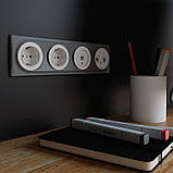 Рамка для розеток, перемикачів на 4 приладу, колір чорний OneKeyElectro (серія Florence) арт.1Е52401303, фото 4