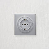 Розетка з заземленням, гвинтові контакти OneKeyElectro сірий, фото 2
