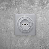 Розетка без заземлення, гвинтові контакти, колір сірий OneKeyElectro (серія Florence) арт.1Е10301302, вибір, фото 2
