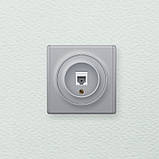 Розетка телефонна 1xRJ11, колір сірий OneKeyElectro (серія Florence) арт.1Е20601302, вибір рамки 4 кольори, фото 2