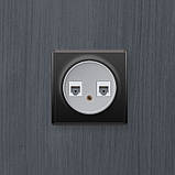 Розетка подвійна комп'ютерна RJ45 кат.5e, OneKeyElectro сіра, фото 3