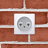 Розетка подвійна комп'ютерна RJ45 кат.5e, OneKeyElectro сіра, фото 4