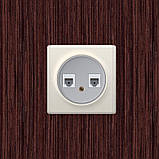 Розетка подвійна телефон/комп'ютер RJ11/RJ45 кат.5e, колір сірий OneKeyElectro, фото 5