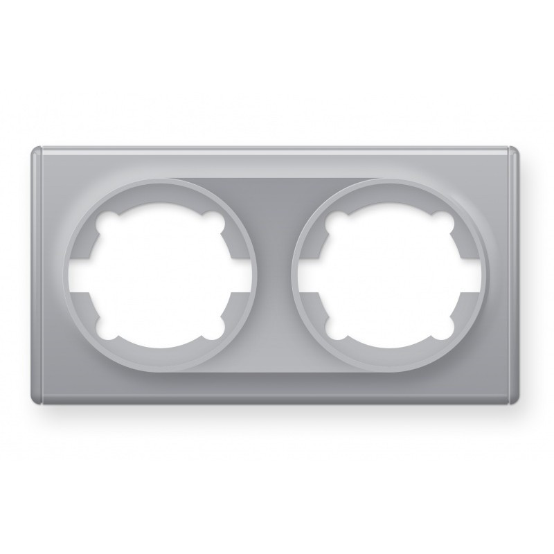Рамка для розеток, перемикачів подвійна, колір сірий OneKeyElectro (серія Florence) арт.1Е52201302
