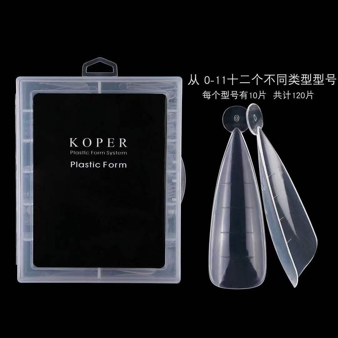 Пластикові форми півколо для верхніх типсів Koper, 120 штук в упаковці