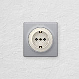 Розетка з заземленням, гвинтові контакти OneKeyElectro бежева, фото 4