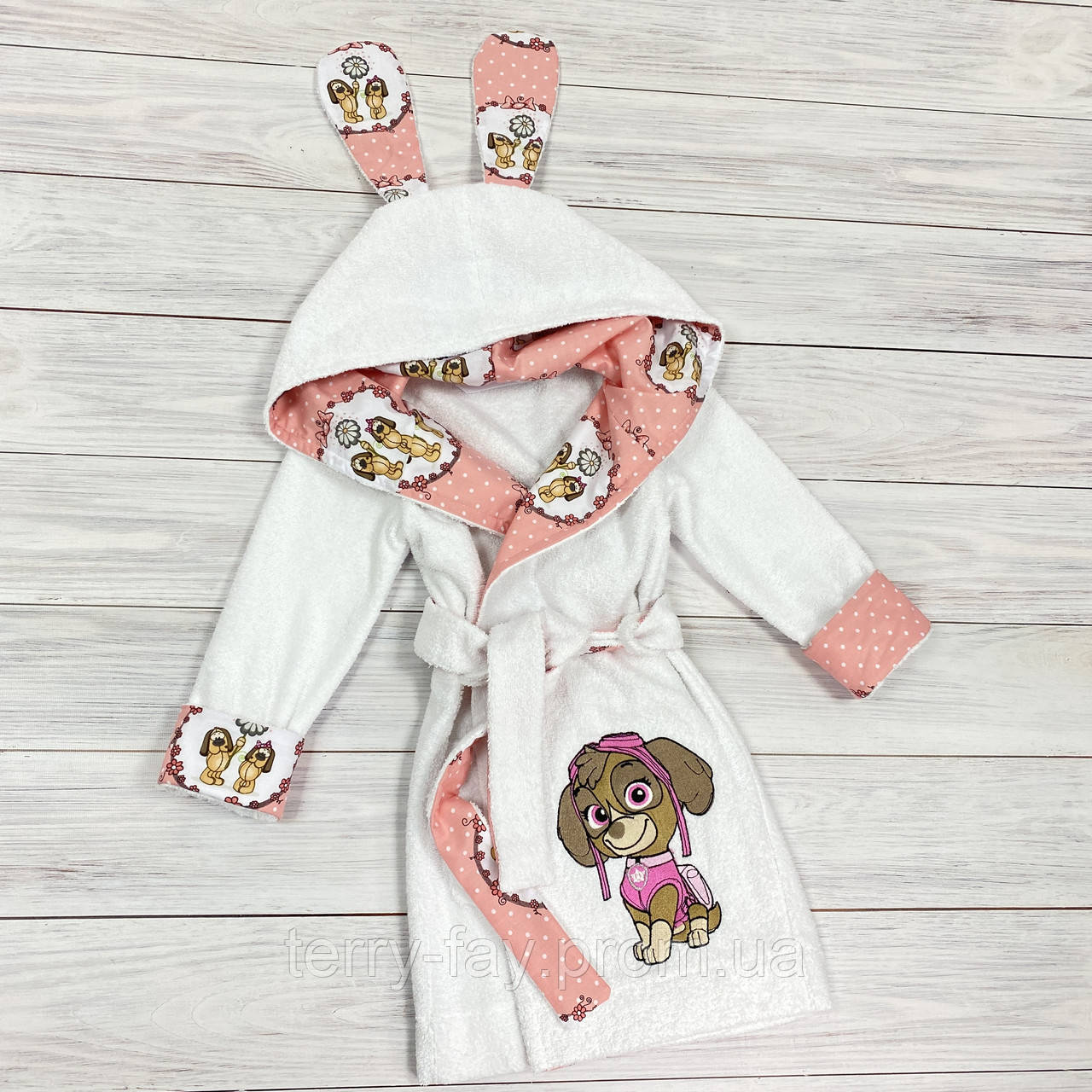Дитячий махровий халат з вишивкою "Скай"