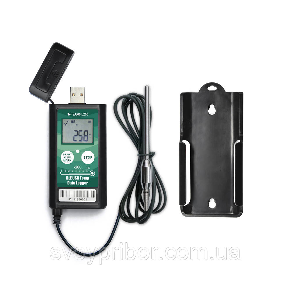 Реєстратор наднизьких температур TempU06+ L200 Bluetooth (-200...+70°C) 32000 точок. PDF (ПЗ не потрібне) IP65, фото 1