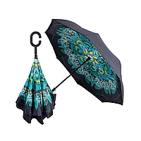 Зонт зворотного складання Квітка umbrella Павич