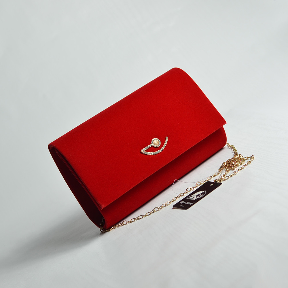 Красный велюровый клатч на цепочке вечерний маленький выпускной мини сумочка клатч красного цвета на выпускной - фото 1 - id-p863386101