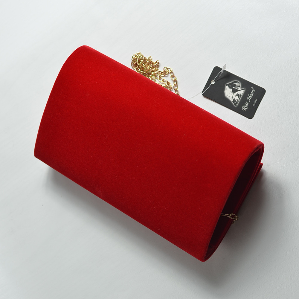 Красный велюровый клатч на цепочке вечерний маленький выпускной мини сумочка клатч красного цвета на выпускной - фото 6 - id-p863386101