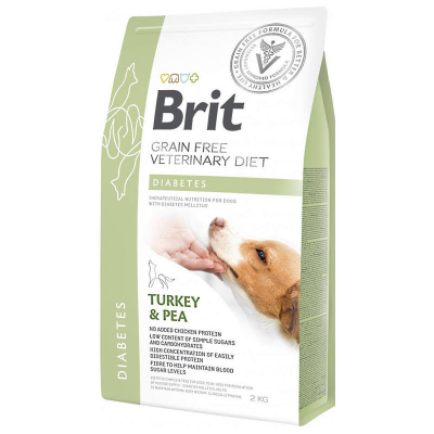 Сухий корм Brit GF VetDiet (Бріт ВетДієт) Dog Diabetes для собак при цукровому діабеті з індичкою та горохом 2 кг