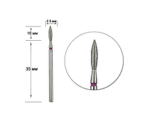 Насадка алмазна Staleks Pro Expert полум'я червона діаметр 2,3 мм (FA10R023/10)