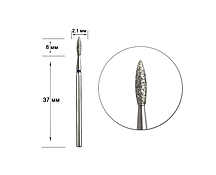 Насадка алмазної Staleks Pro Expert полум'я синє діаметр 2,1 мм (FA10B21/8)