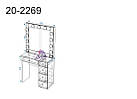 Стіл для візажиста з шухлядами, гримерним дзеркалом із лампами, колір білий, фото 4
