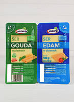 Сыр нарезка слайсами Mlekpol Gouda+Edam 500г (Польша)