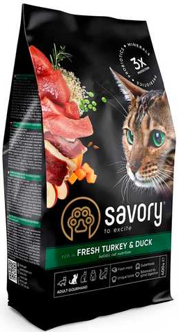 Savory корм холистик для привередлевых кошек 2кг (индейка и утка ...