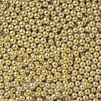 Цукрові кульки дзеркальні золото (Італія) 3мм 10 гр