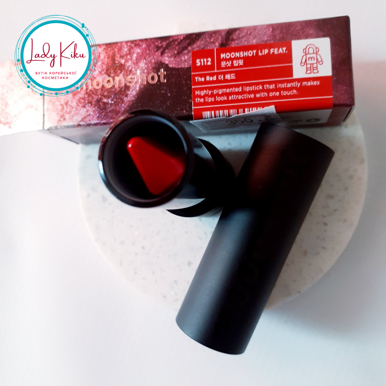 Стійка глянцева помада  Moonshot Lip Feat #S112 The Red, 30g, фото 1