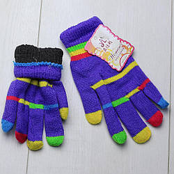 Рукавиці теплі зимові, дитячі для дівчинки, подвійне в'язання, шерсть, акрил, Womens (розмір р.16 (9-10 років))