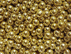 Посипка кондитерська дзеркальна Кульки золото 7 мм