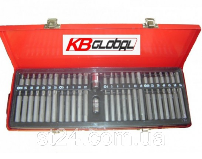 Набір біт (torx, hex, spline) 54 одиниць KBGlobal KB04760, фото 1