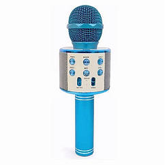 Мікрофон караоке Bluetooth WS858 blue блакитний 154099